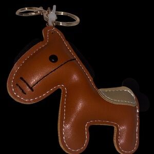 Vintage style Rodeo faux Leather Tan Horse Bag Charm New